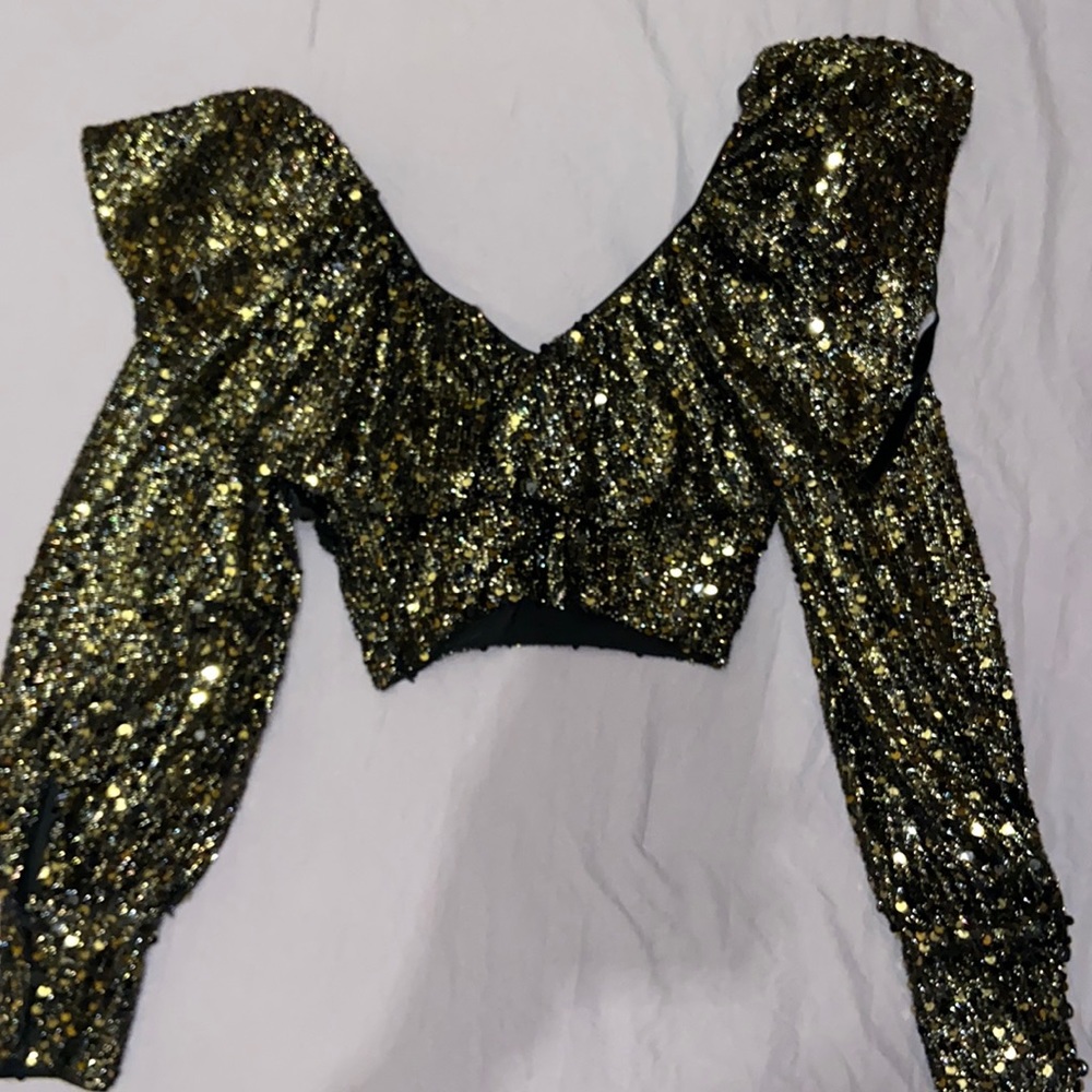 Tularosa Revolve Sequin Crop Top XS